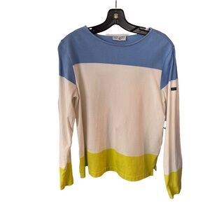 SAINT JAMES Women’s Long Sleeve Color block Top 100% Cotton Size US 6